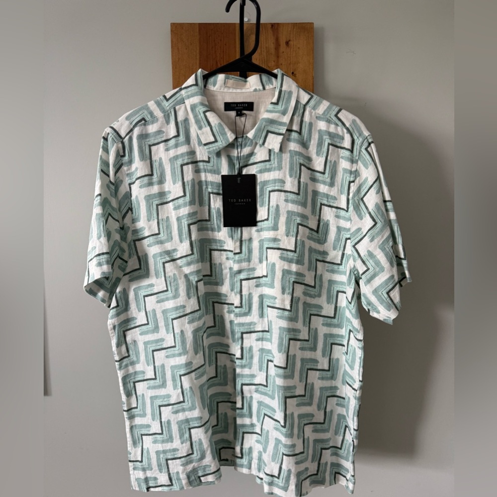 Ted Baker Button Down Polo 100% Linen